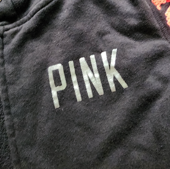 PINK Victoria's Secret black sequin Aztec hoodie zip up - Picture 5 of 6